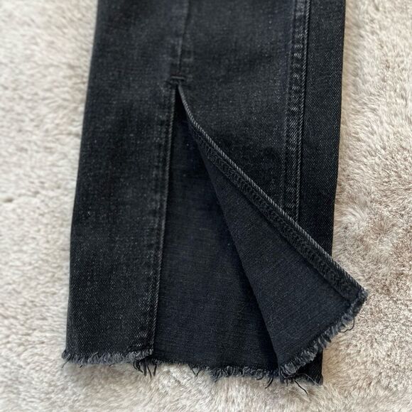 Abercrombie & Fitch The Skinny High Rise Curve Love 25 0 R Black Split Hem - Picture 6 of 6